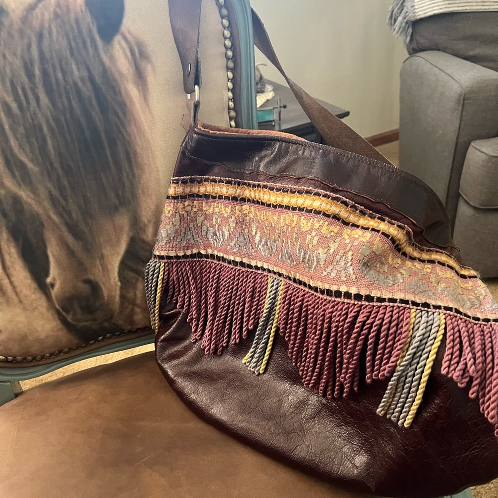 DoN'T MisS OuT!  Cheryl Long  PURE WEST carry Brown Buttery Leather HOBO